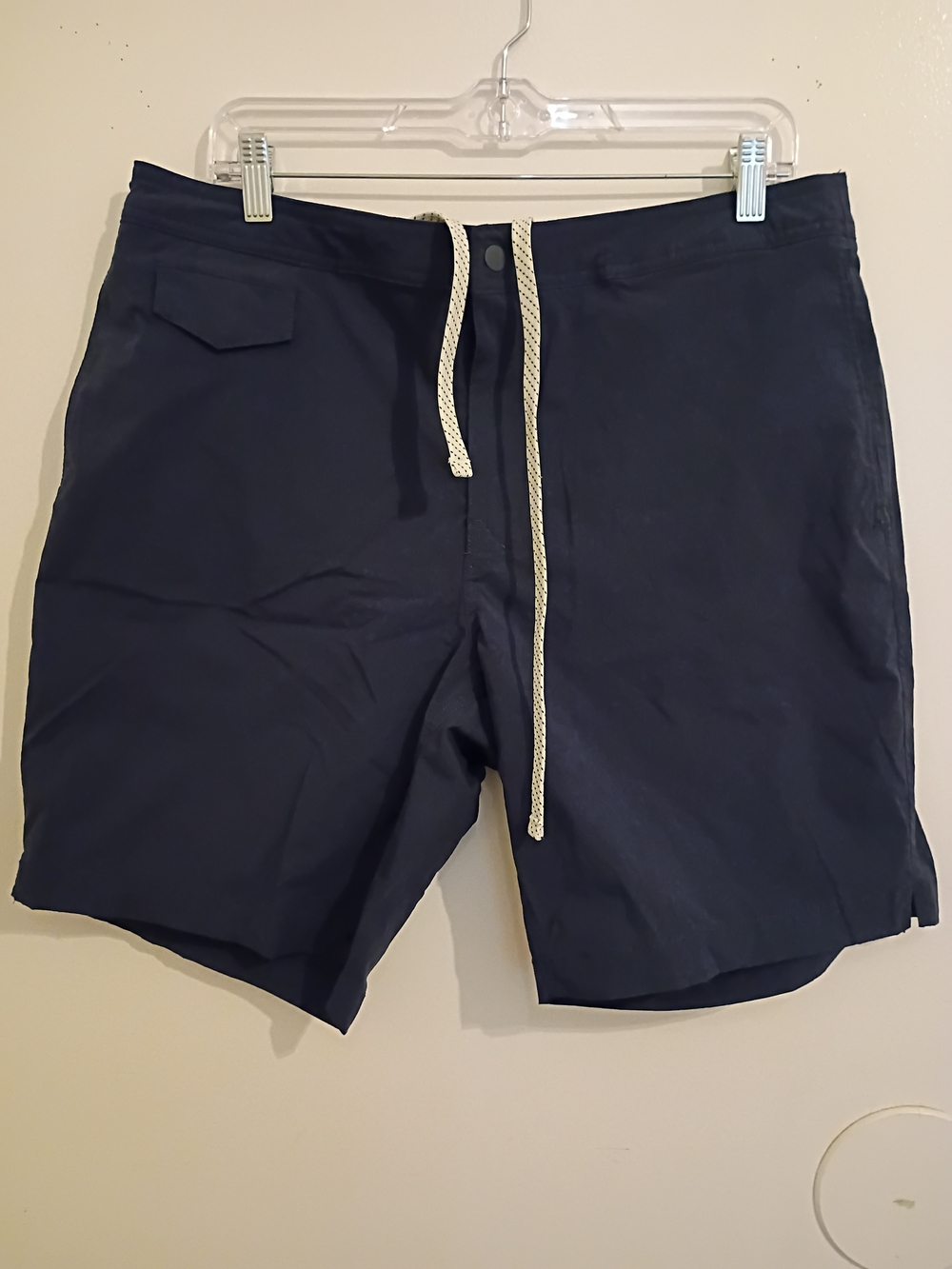 J. Crew Navy Blue Men's Swim Board‎ Shorts with White Drawstring Sz 35